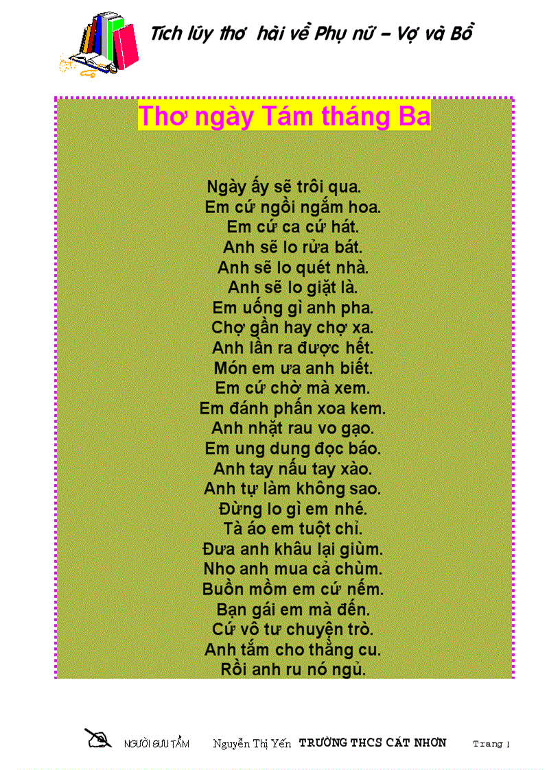 image for page Thơ vui ngày 8 tháng 3