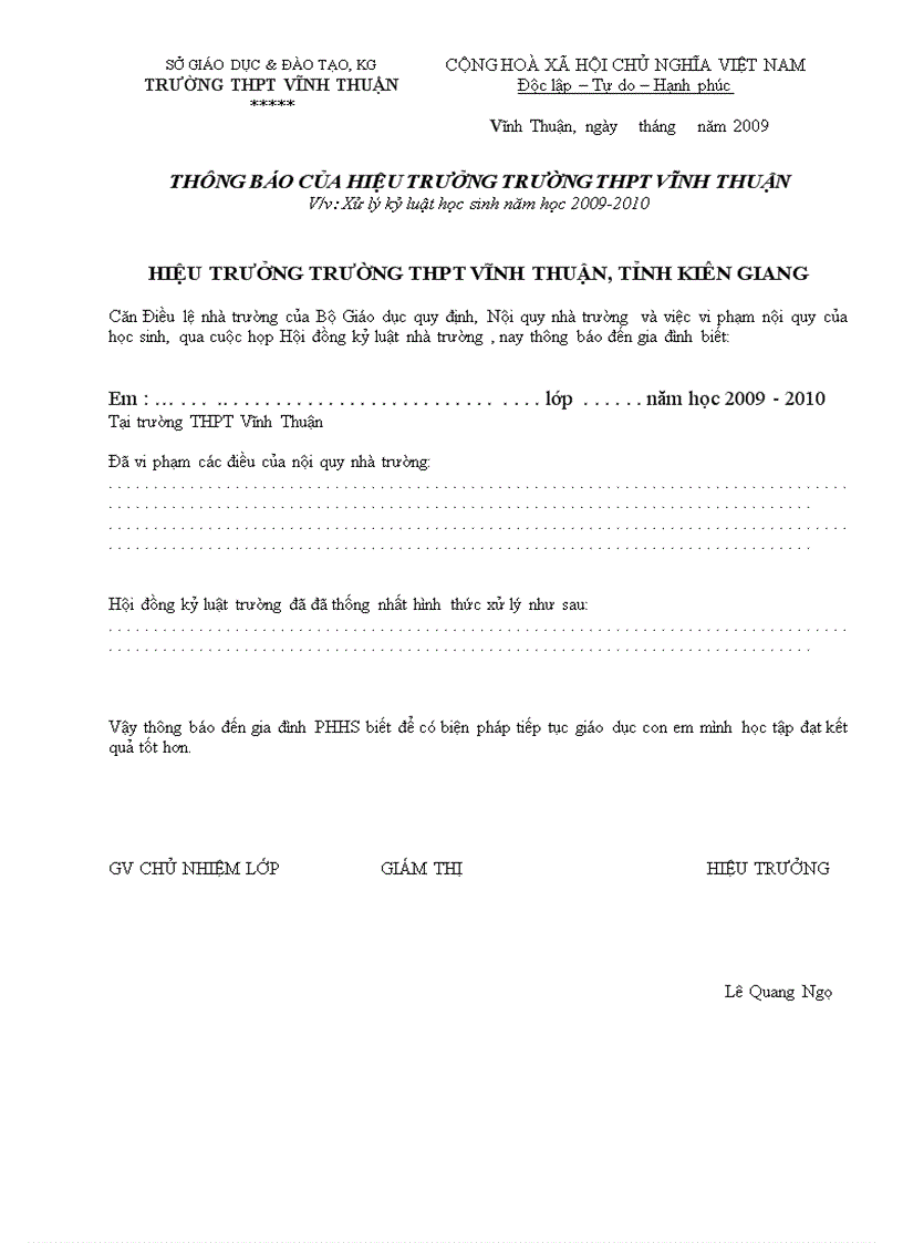 image for page Thông báo HS