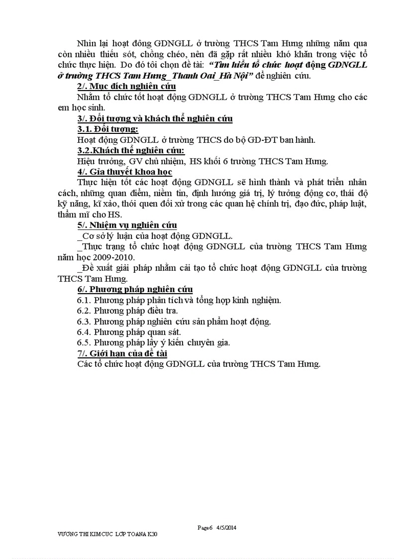 image for page Tim hieu to chuc hoat dong gdngll o truong thcs tam hung