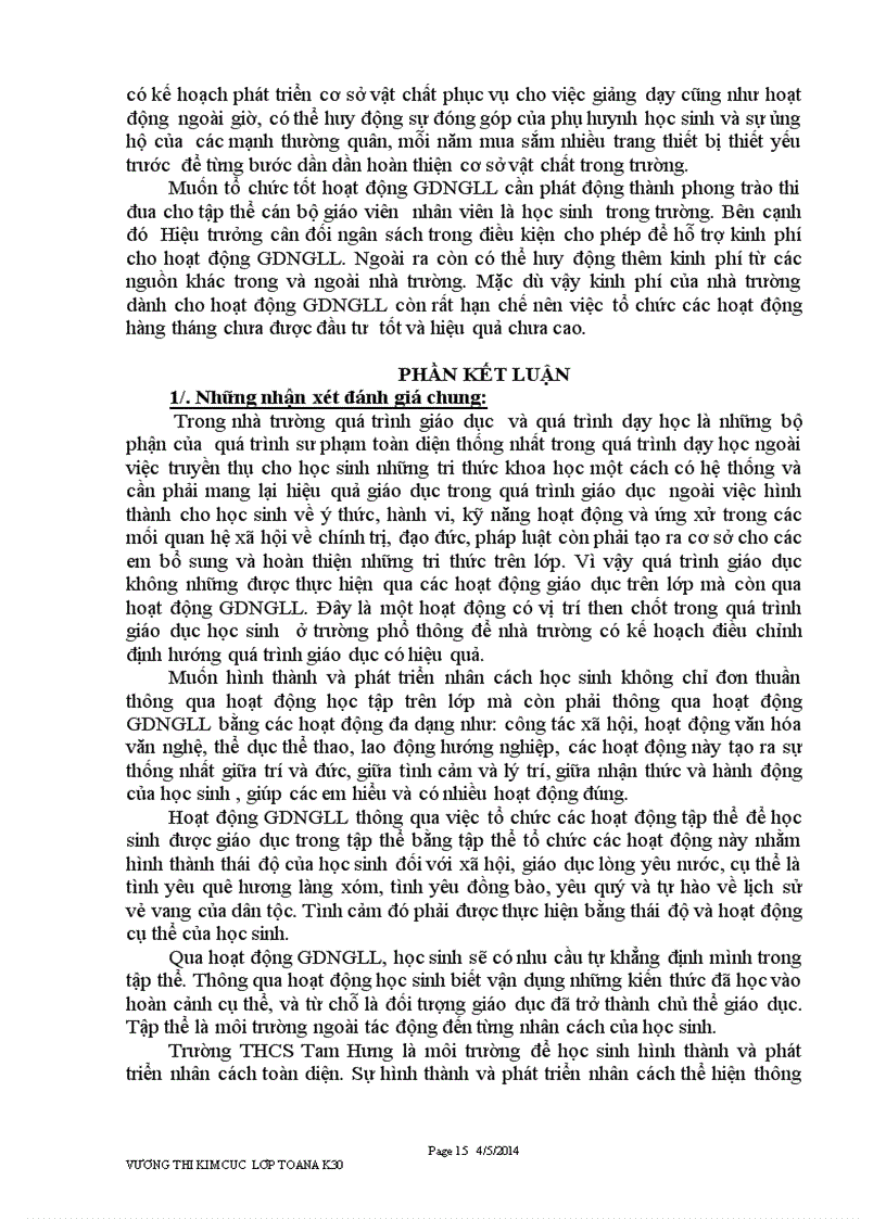 image for page Tim hieu to chuc hoat dong gdngll o truong thcs tam hung