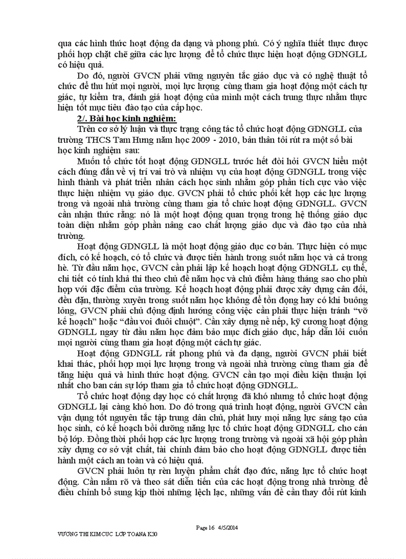 image for page Tim hieu to chuc hoat dong gdngll o truong thcs tam hung