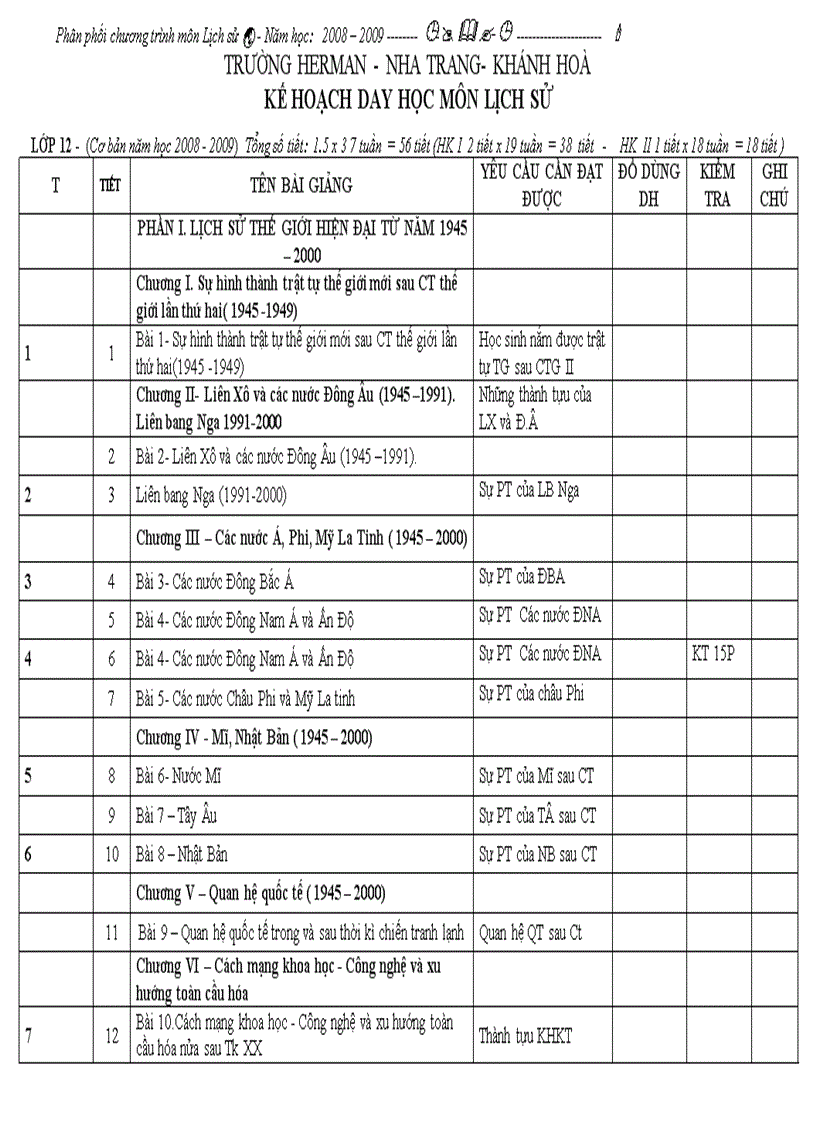 image for page Toan bo ke hoach day hoc mon lich su