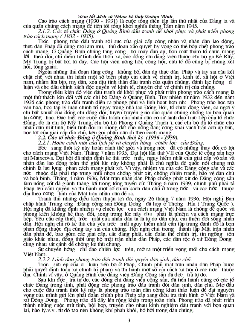 image for page Tóm tắt lịch sử đảng bộ quảng bình