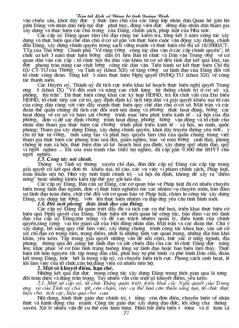 image for page Tóm tắt lịch sử đảng bộ quảng bình