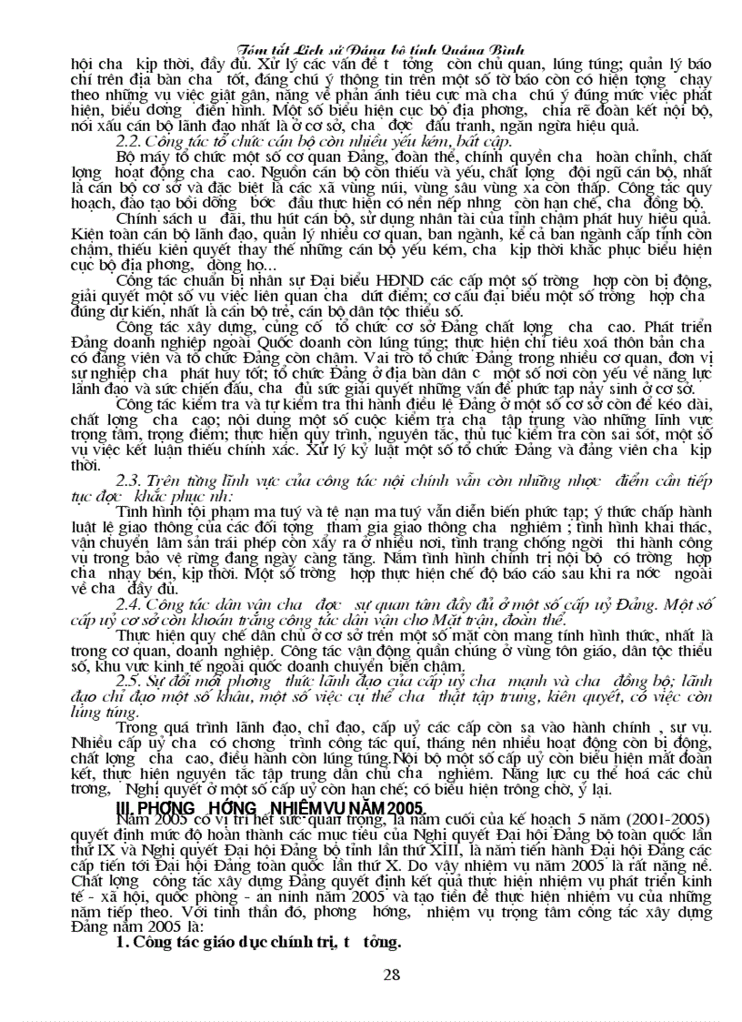 image for page Tóm tắt lịch sử đảng bộ quảng bình