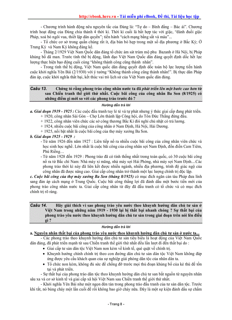 image for page Tóm tắt Lịch sử theo chương Dễ học