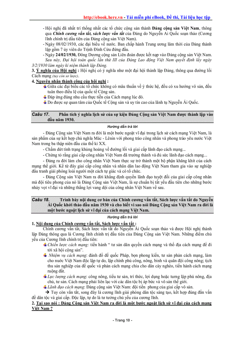 image for page Tóm tắt Lịch sử theo chương Dễ học