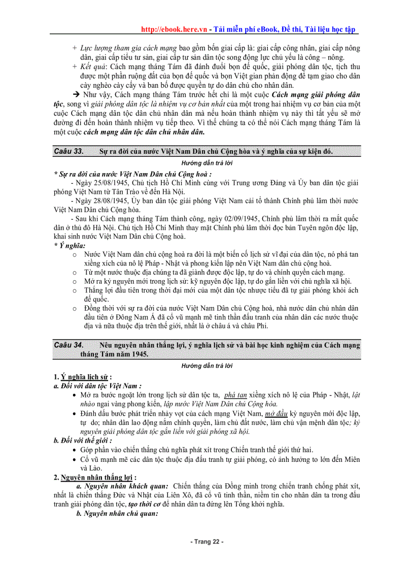 image for page Tóm tắt Lịch sử theo chương Dễ học