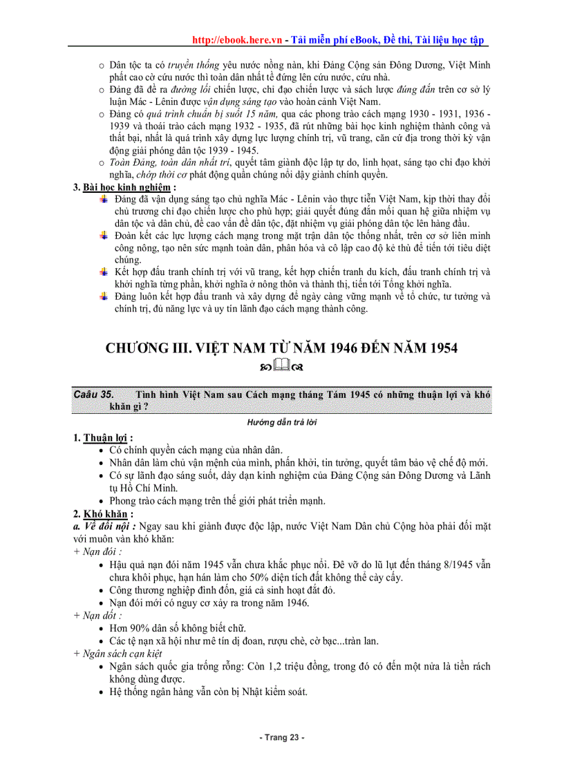 image for page Tóm tắt Lịch sử theo chương Dễ học