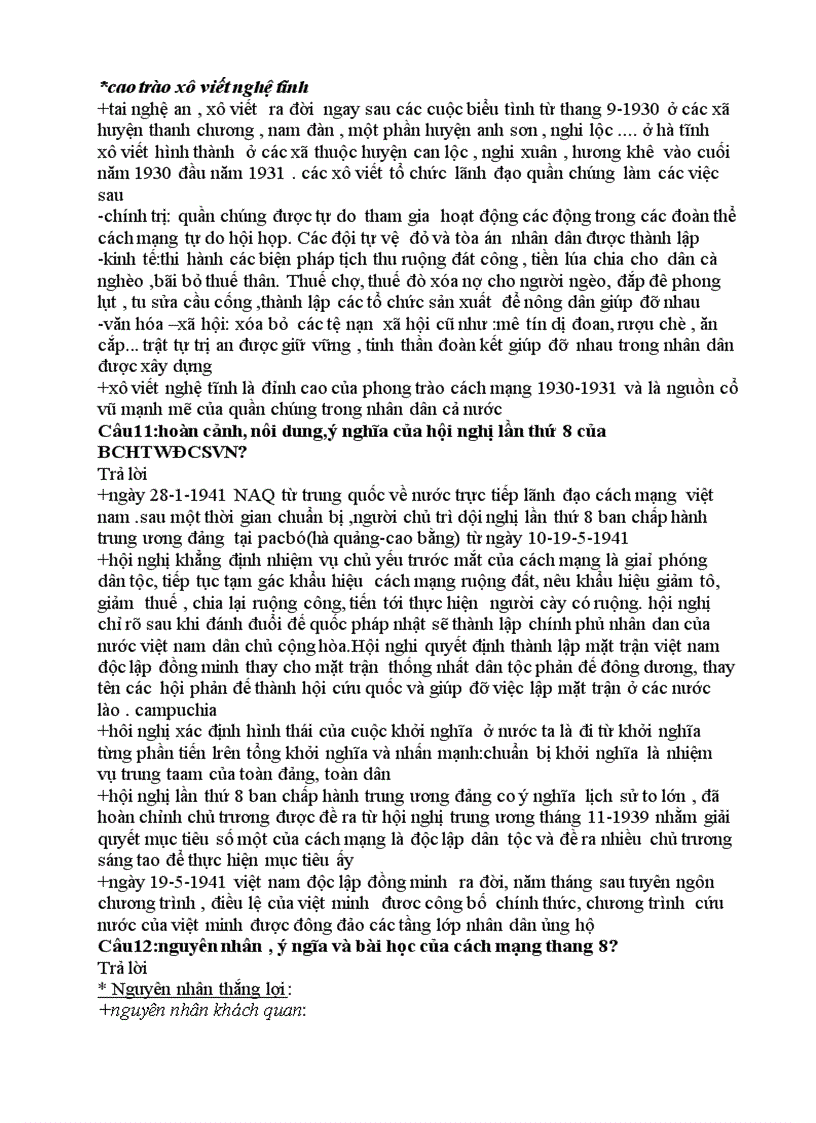 image for page Tra loi 1 so cau hoi hk1