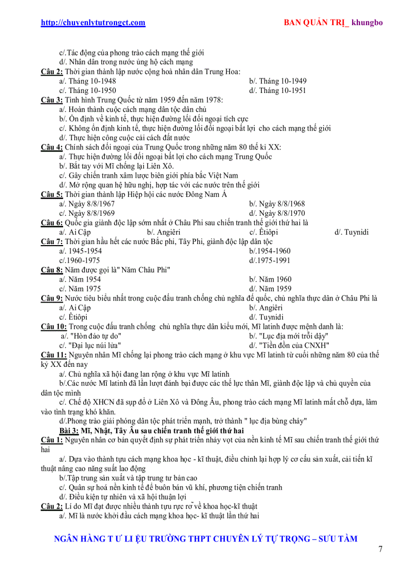 image for page Trac nghiem su 12