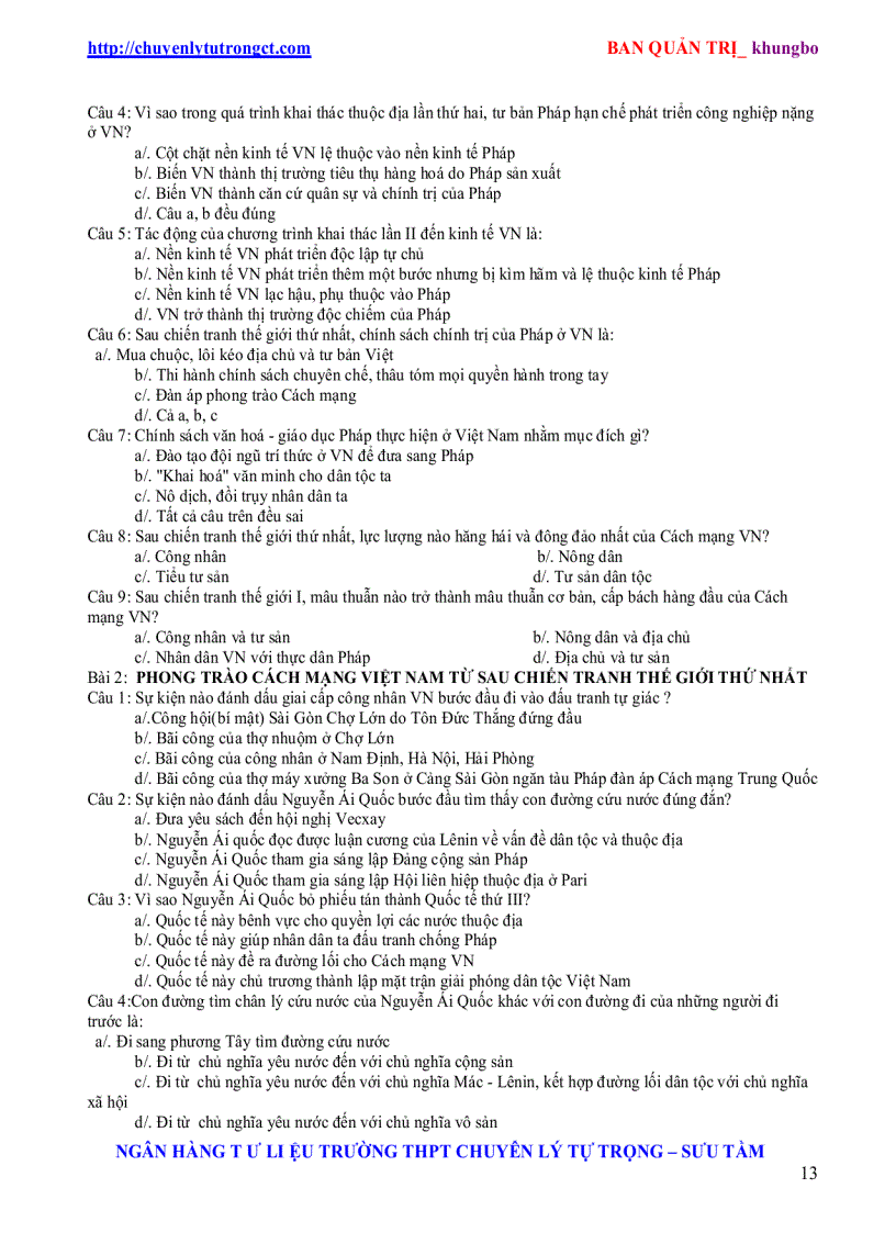 image for page Trac nghiem su 12