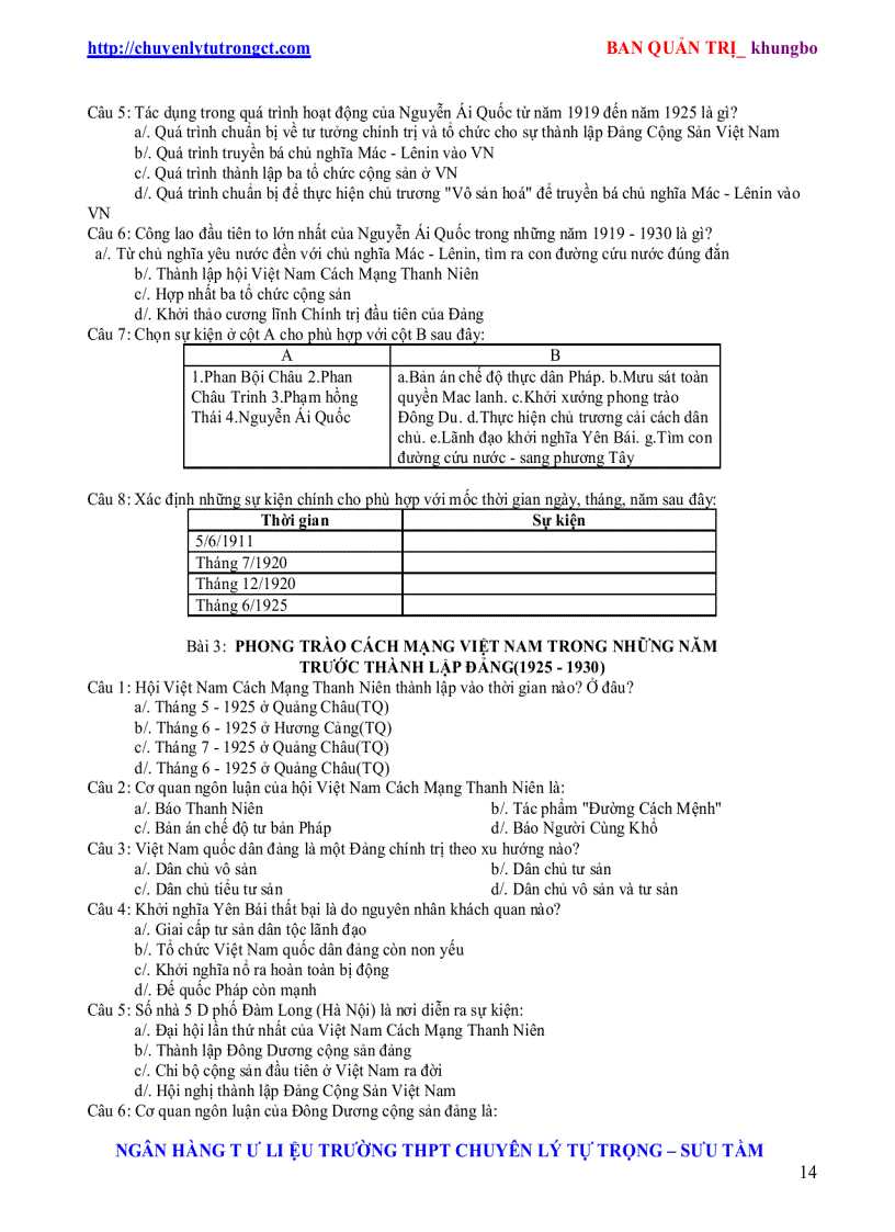 image for page Trac nghiem su 12