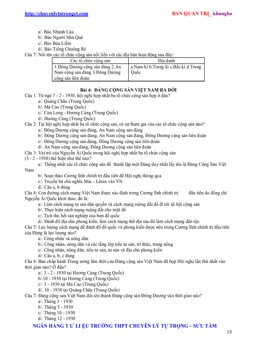 image for page Trac nghiem su 12