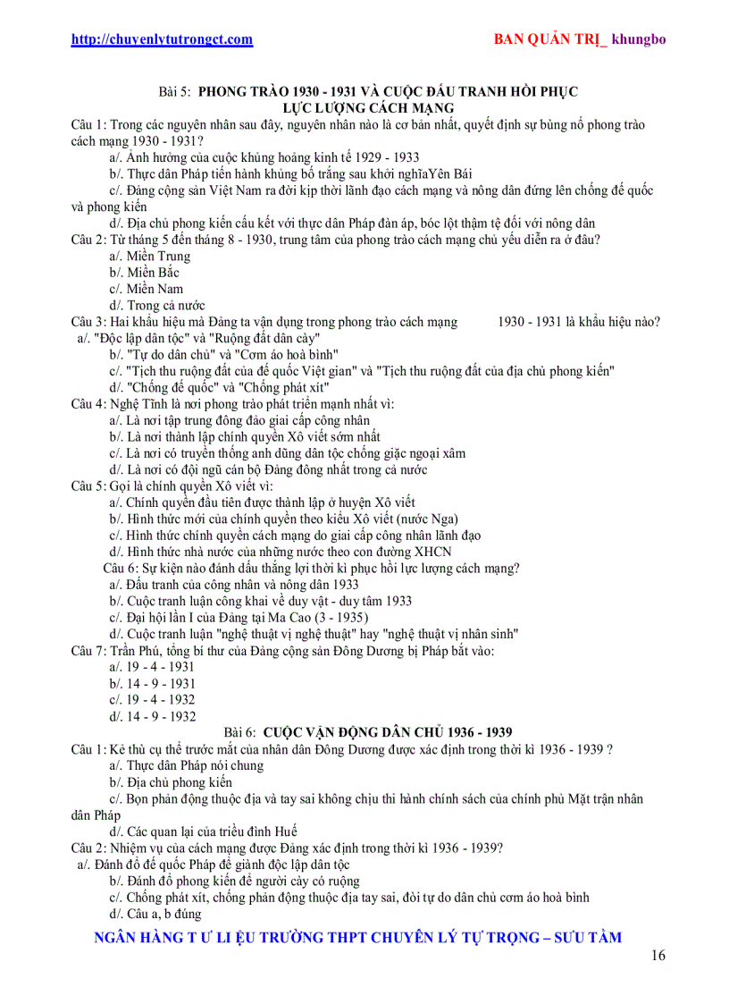 image for page Trac nghiem su 12