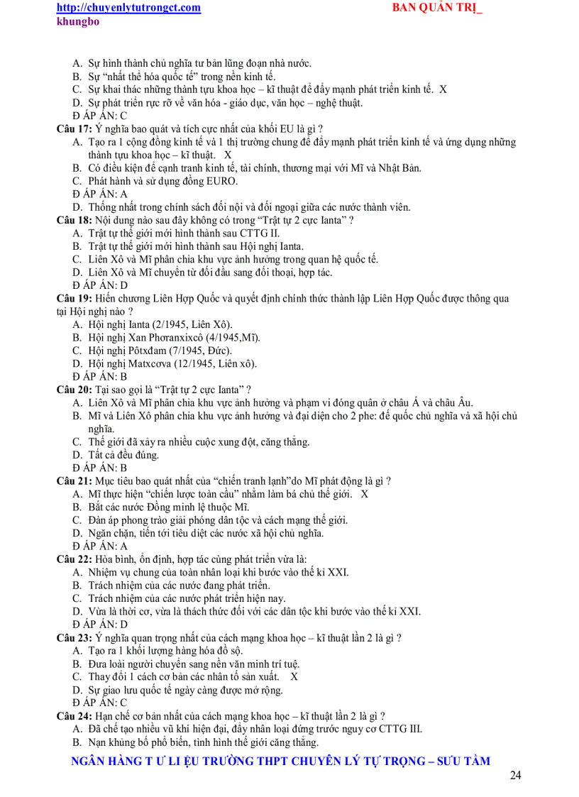 image for page Trac nghiem su 12