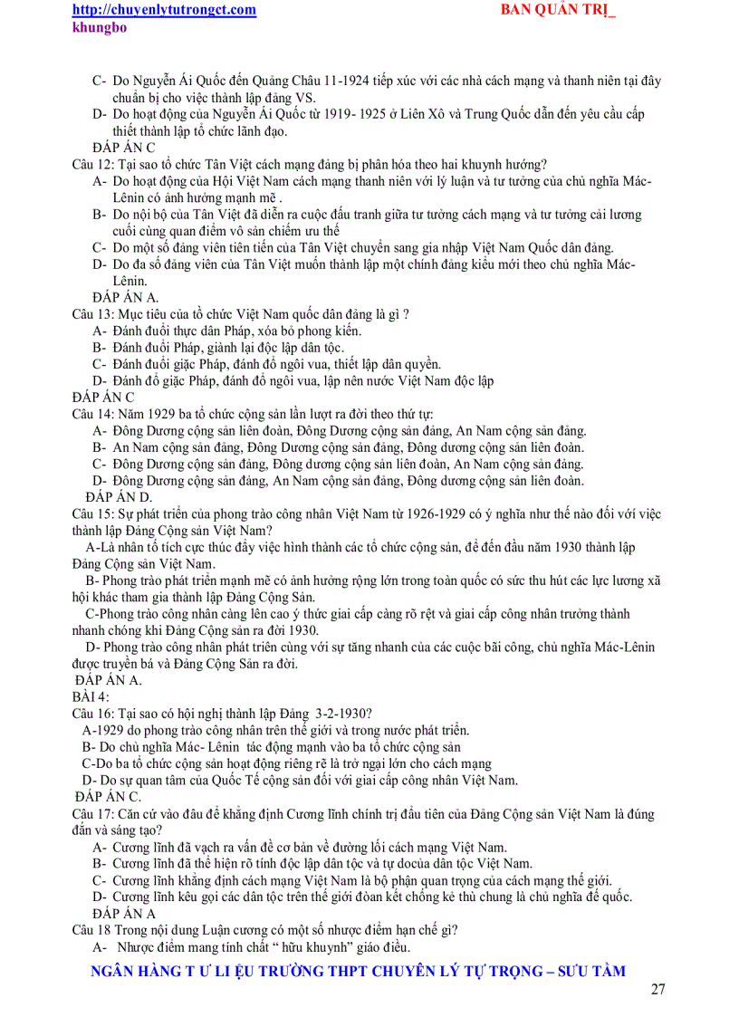 image for page Trac nghiem su 12