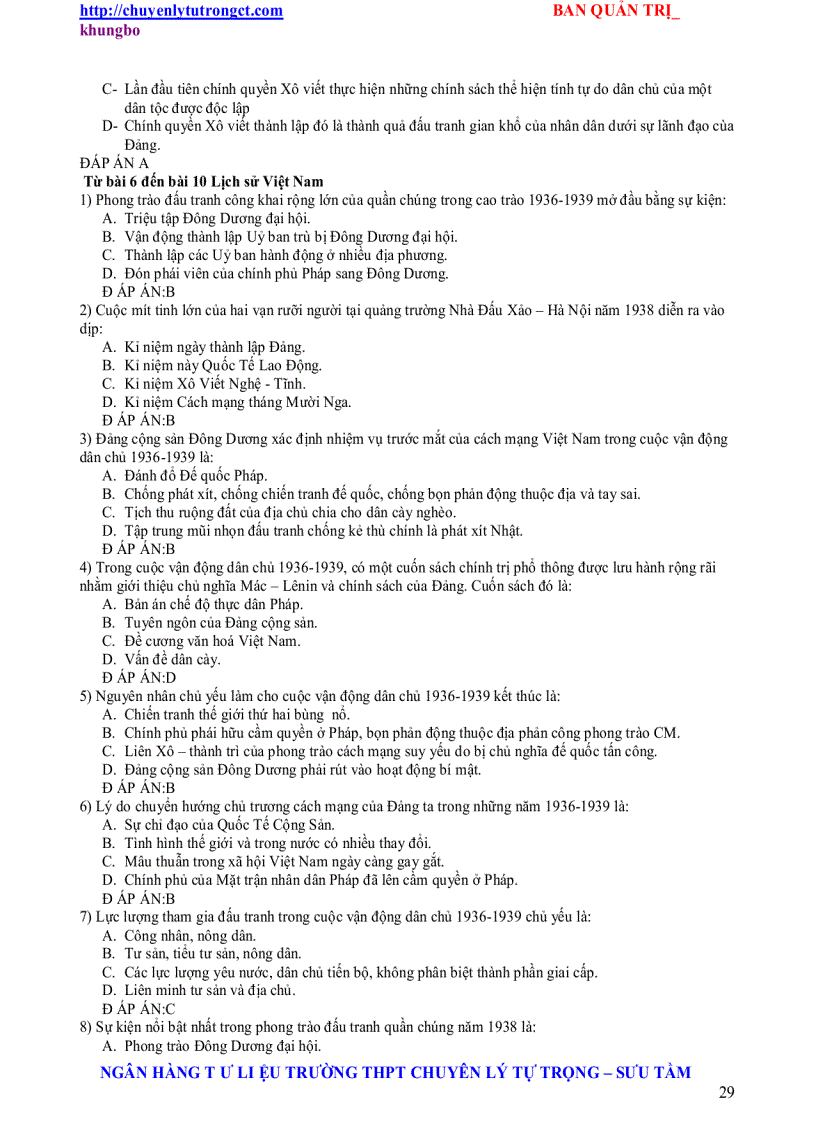 image for page Trac nghiem su 12