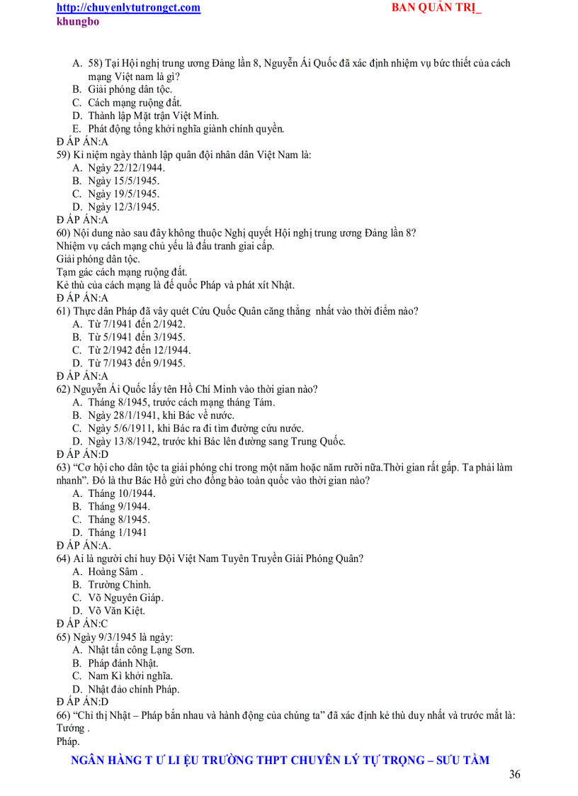 image for page Trac nghiem su 12