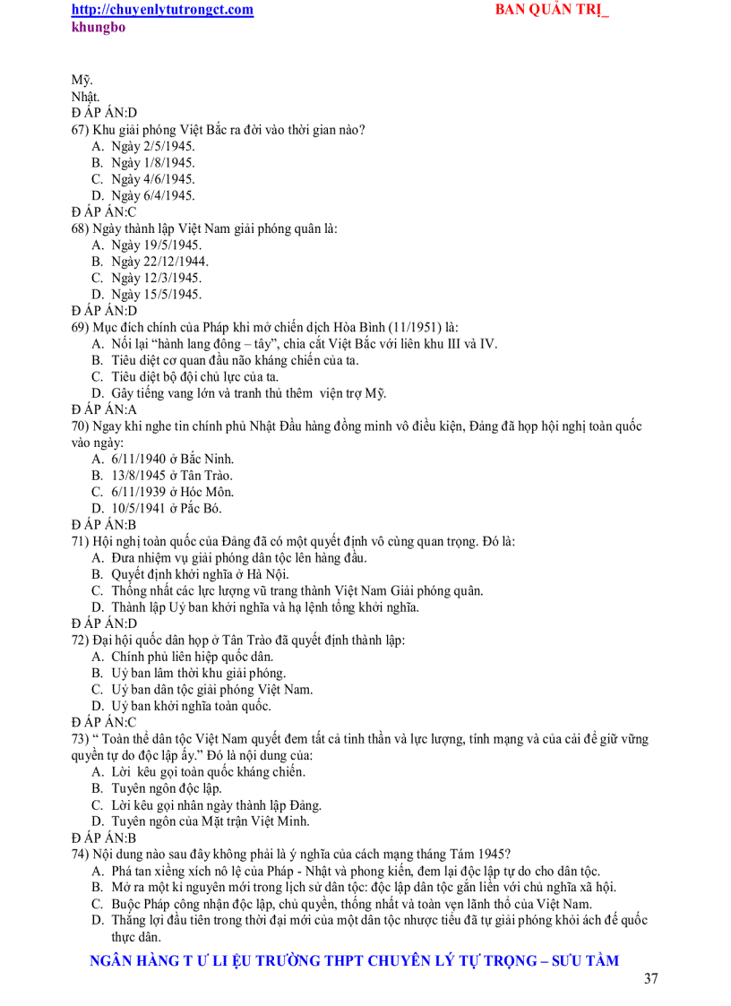 image for page Trac nghiem su 12