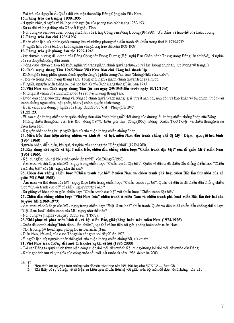 image for page Trọng tâm ôn thi ĐH CD môn lịch sử 2009 1