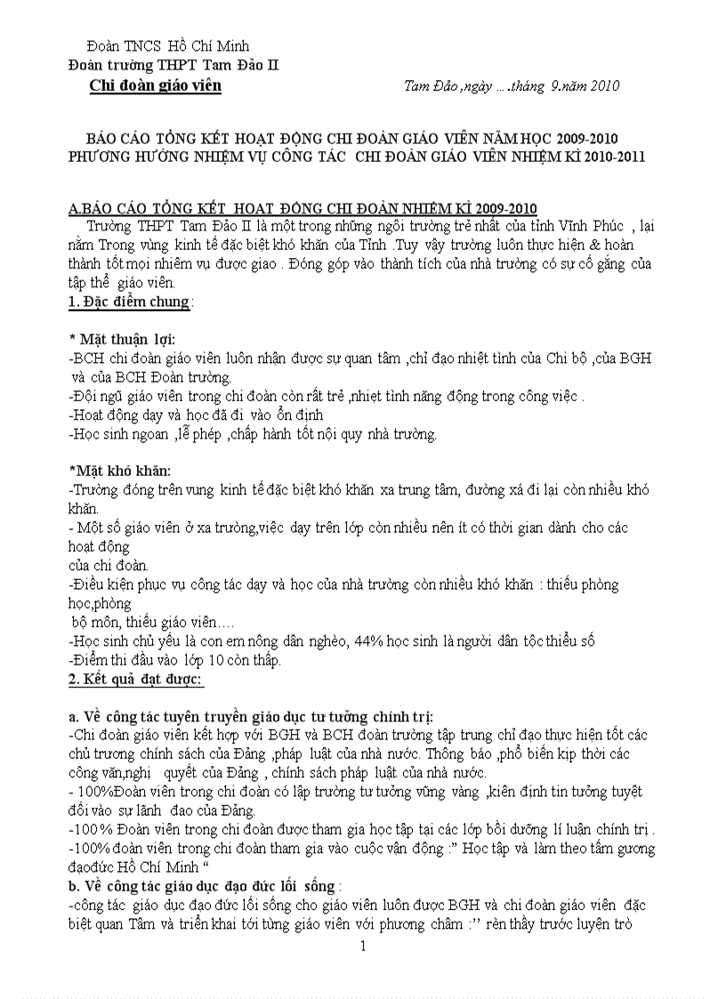 image for page Bao cao tong ket chi doan GV