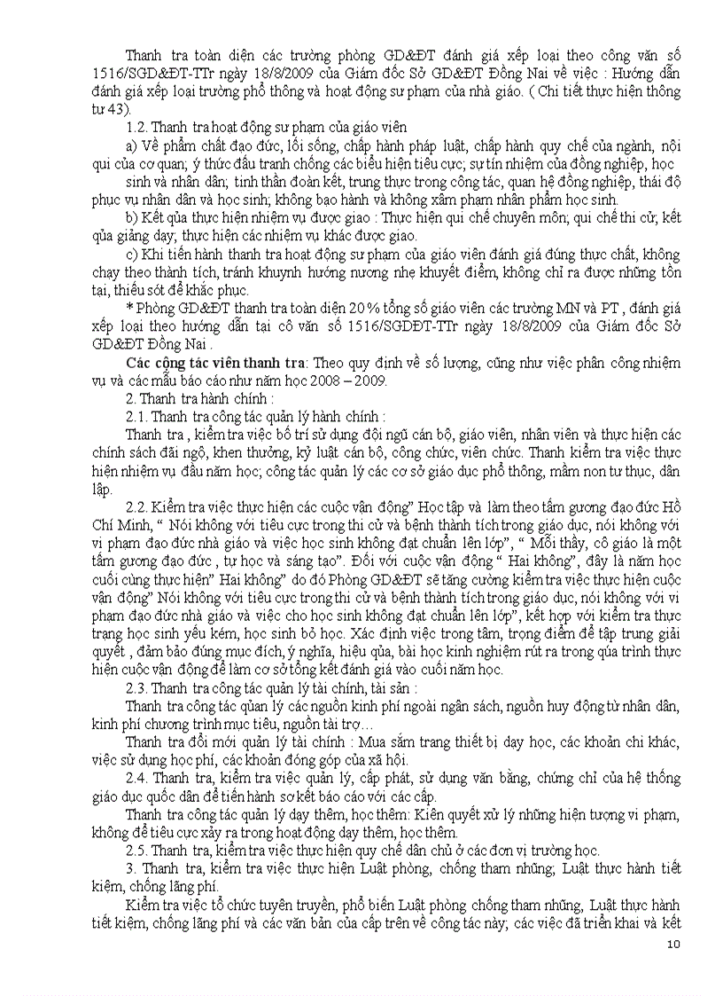 image for page Báo cáo Tổng kết Thanh tra 2008 2009