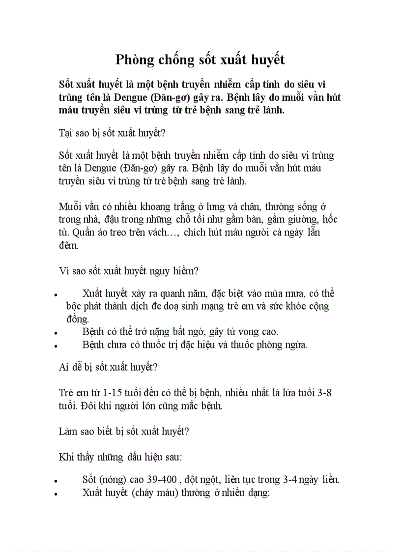 image for page Bệnh sốt xuất huyết