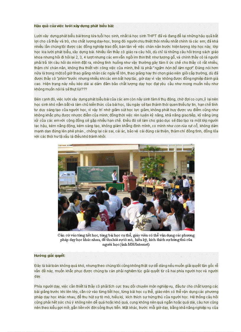 image for page Giải mã việc học sinh lười phát biểu