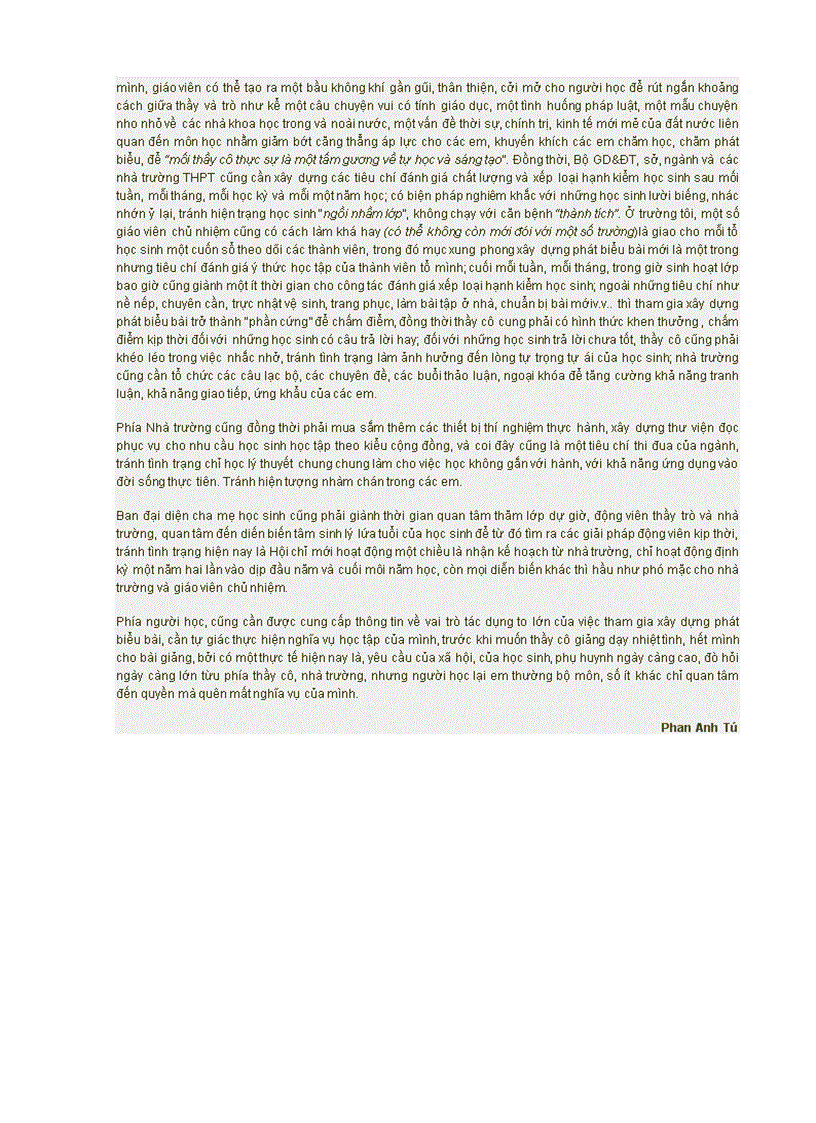 image for page Giải mã việc học sinh lười phát biểu