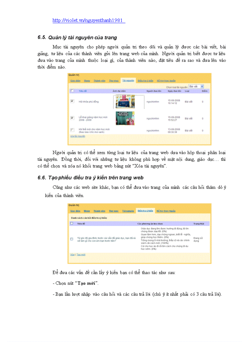 image for page Giao trinh tao Web tren violet