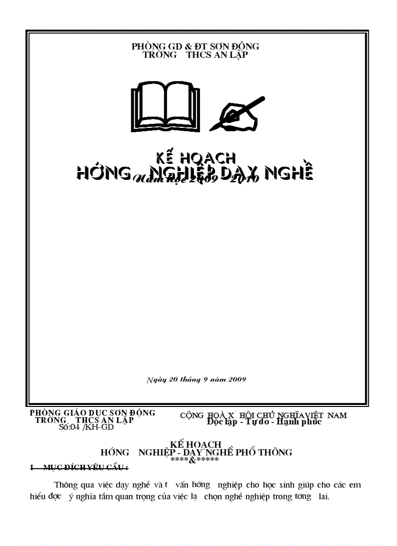 image for page Kế hoạch GDHN