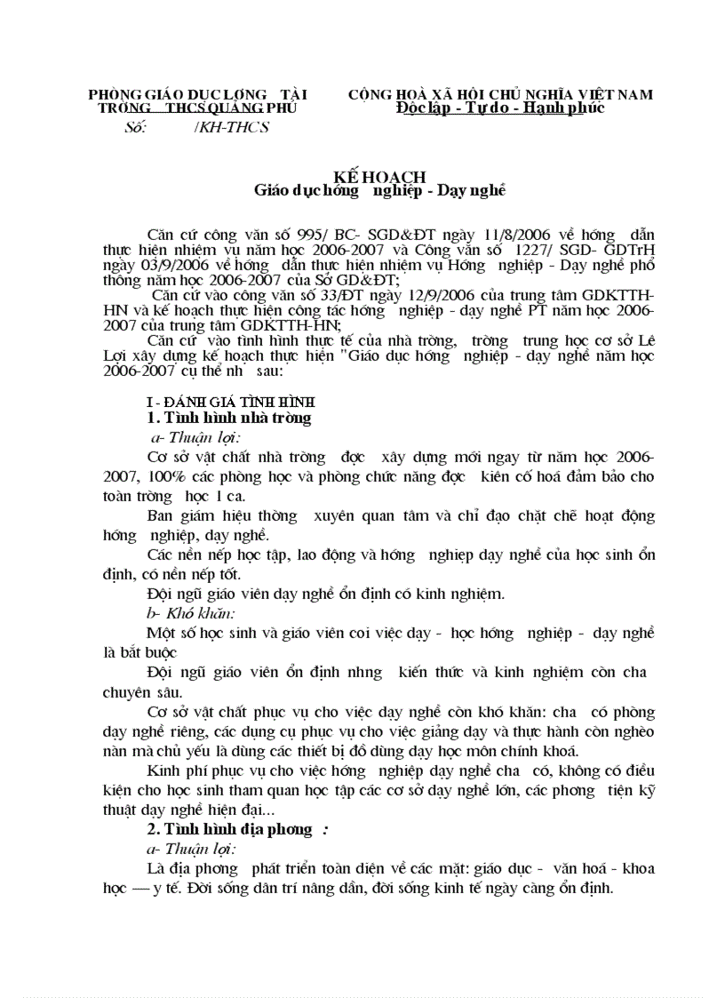 image for page Kế hoạch hướng nghiệp