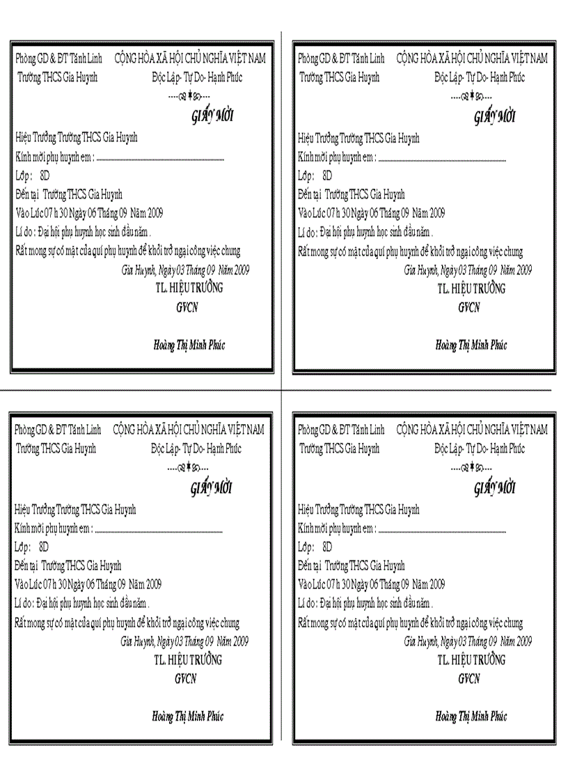 image for page Mẫu giấy mời PHHS