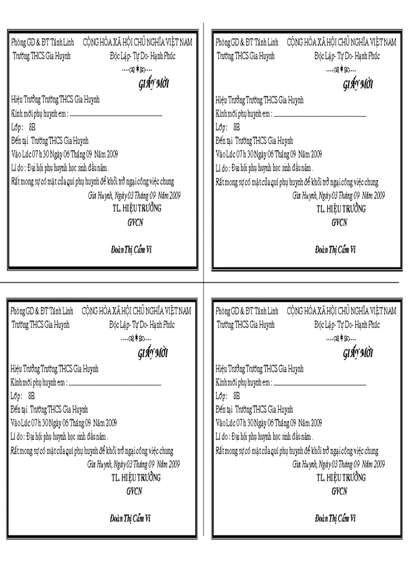 image for page Mẫu giấy mời PHHS