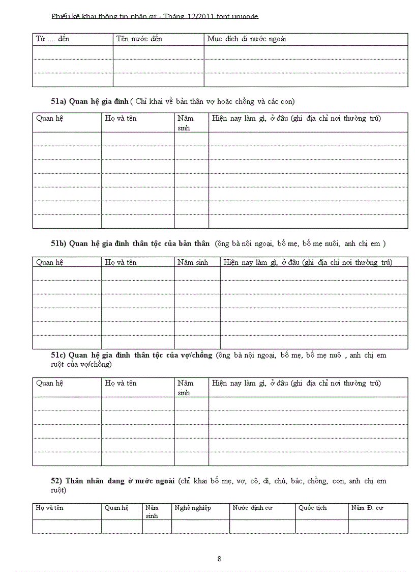 image for page Mẫu thông tin nhân sự