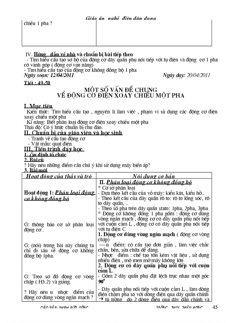 image for page Giáo án nghề điện dân dụng 1