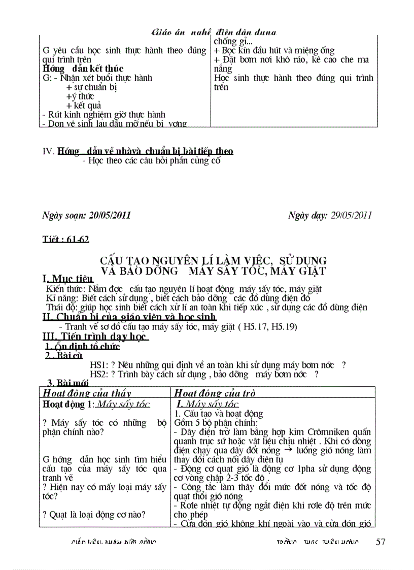 image for page Giáo án nghề điện dân dụng 1