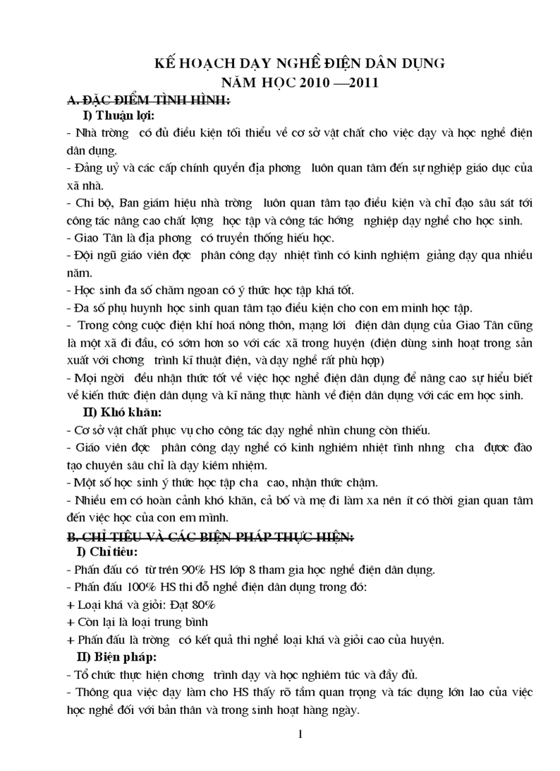 image for page Kế họach dạy nghề