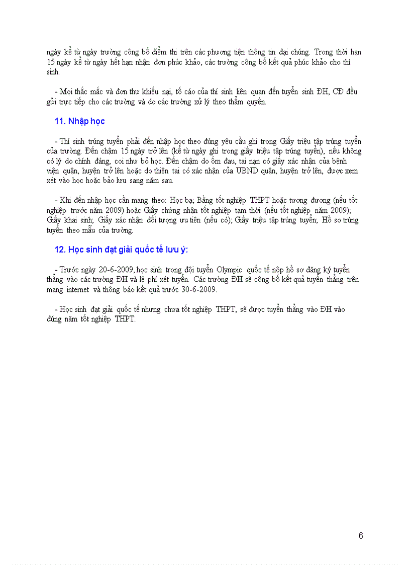 image for page 12 điều cần nhớ của thí sinh khi thi TNPT năm 2009