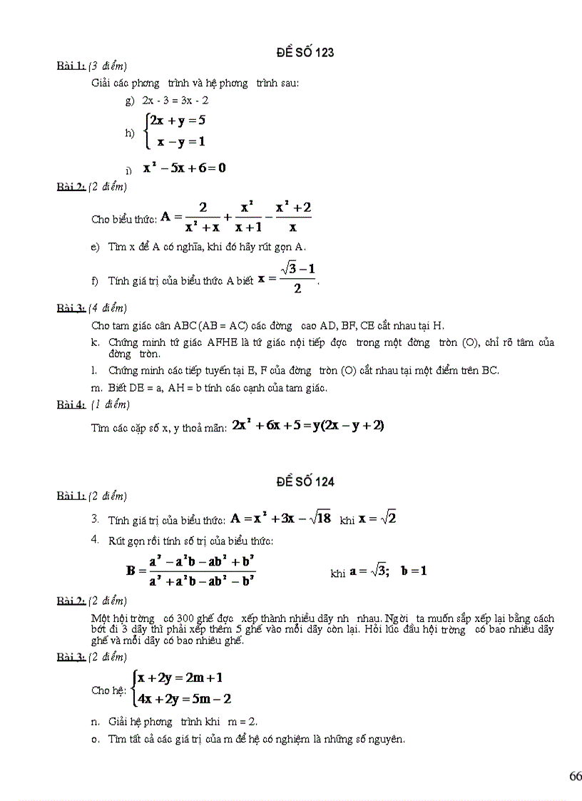 image for page 128 đề ôn tập Toán 9