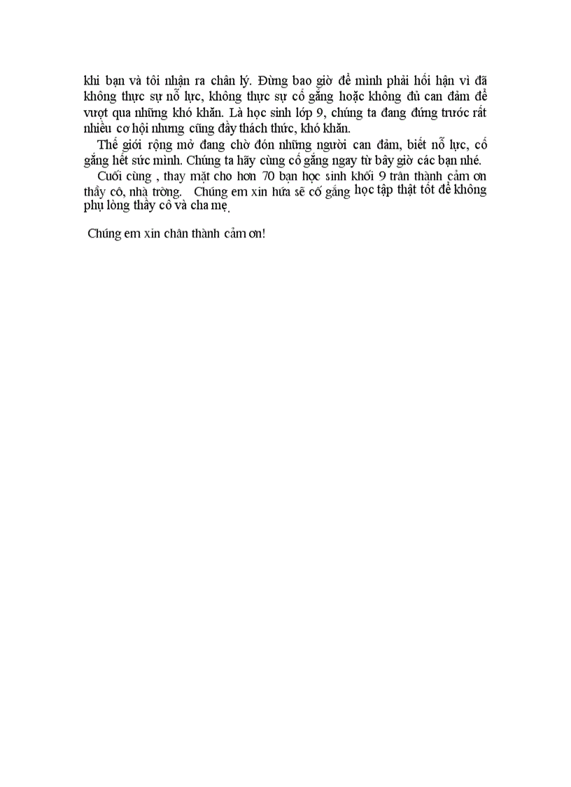 image for page Bai phát biểu Trách mhiệm khi dời khỏi ghế nhà trường