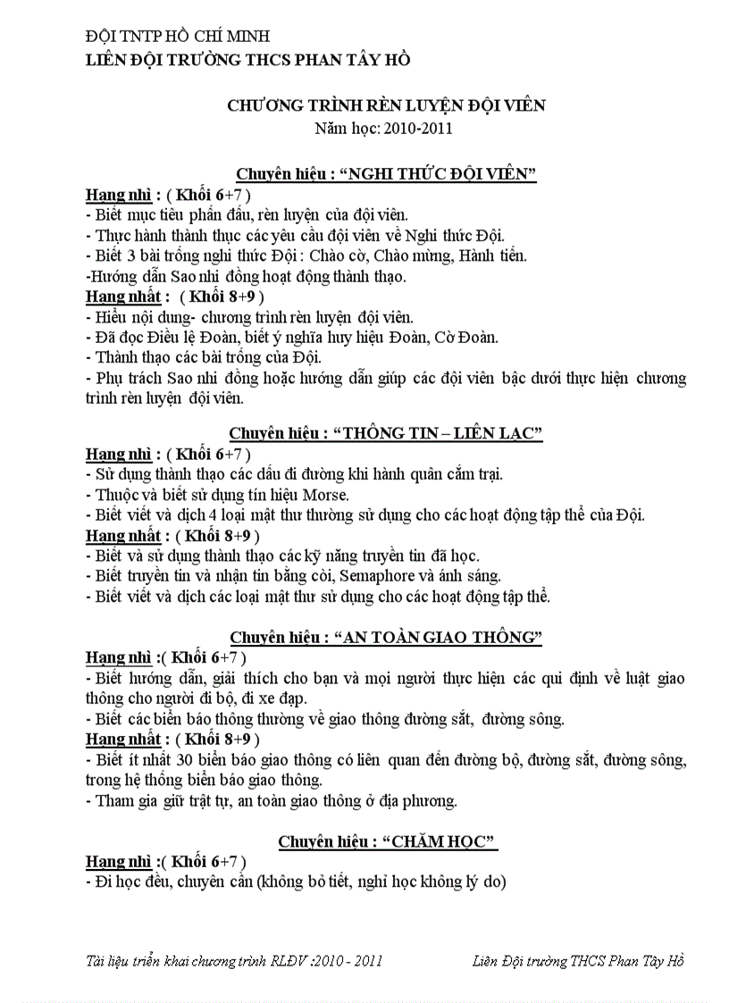 image for page Chương trình RLĐV