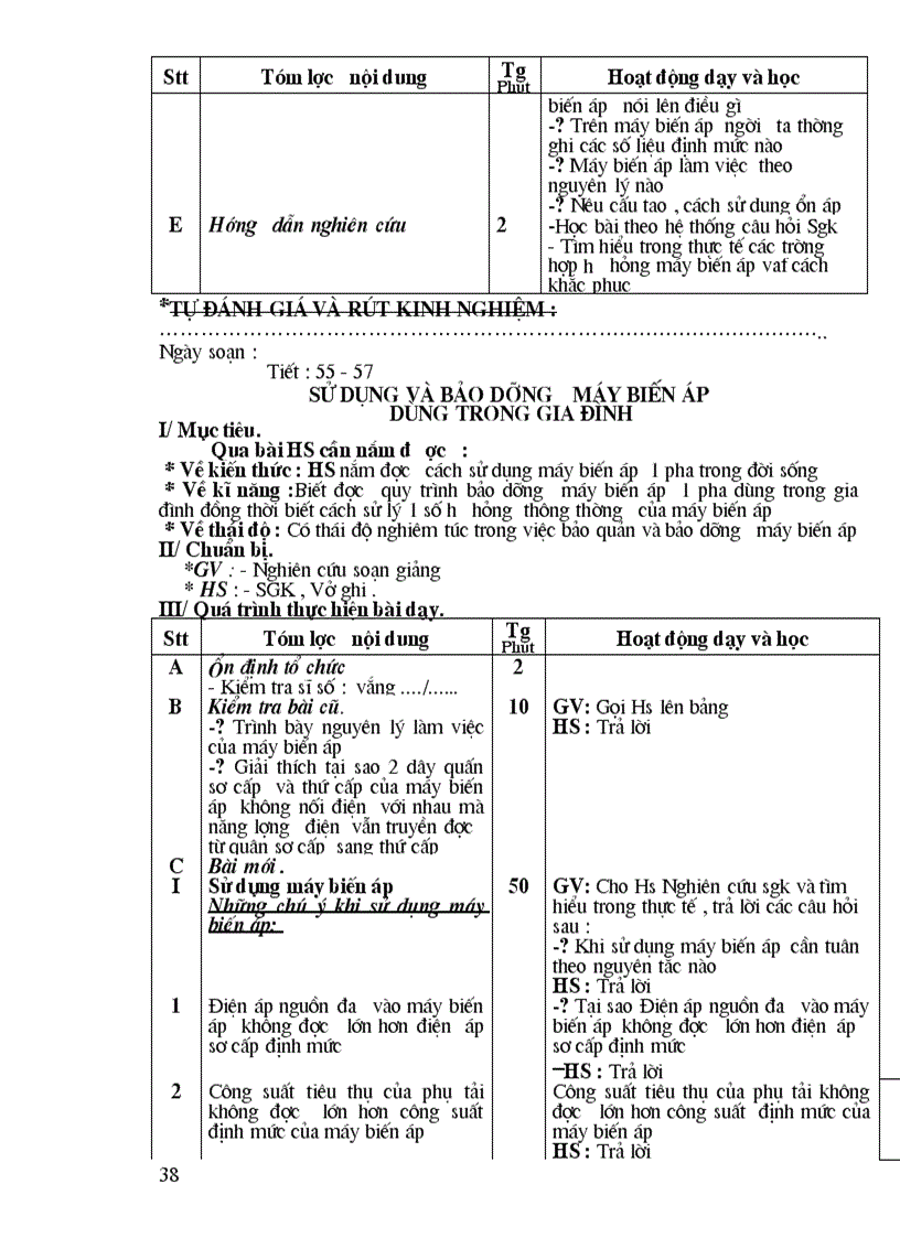 image for page Giáo án dạy nghề