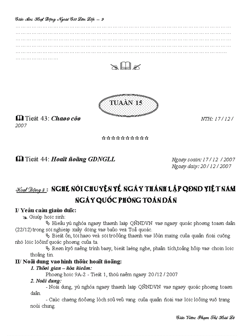 image for page Giáo án hướng nghiệp HK1