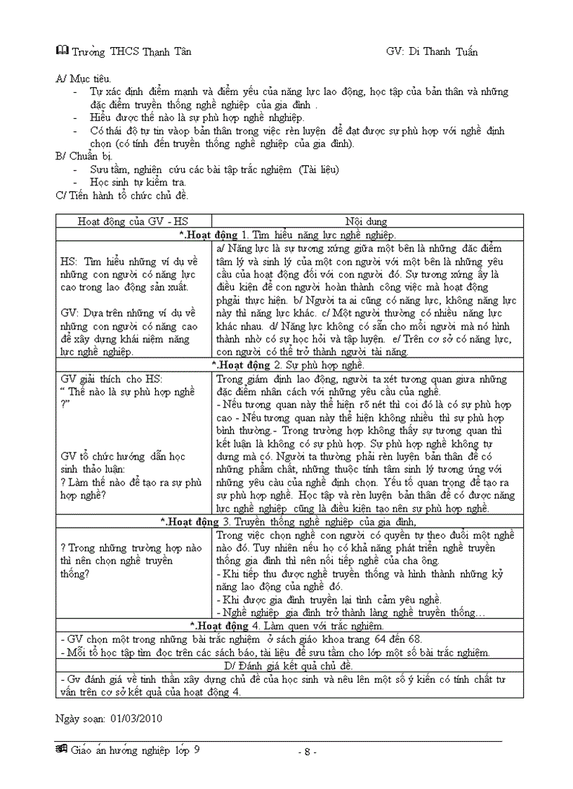 image for page Giao an huong nghiep lop 9 soan day du 100