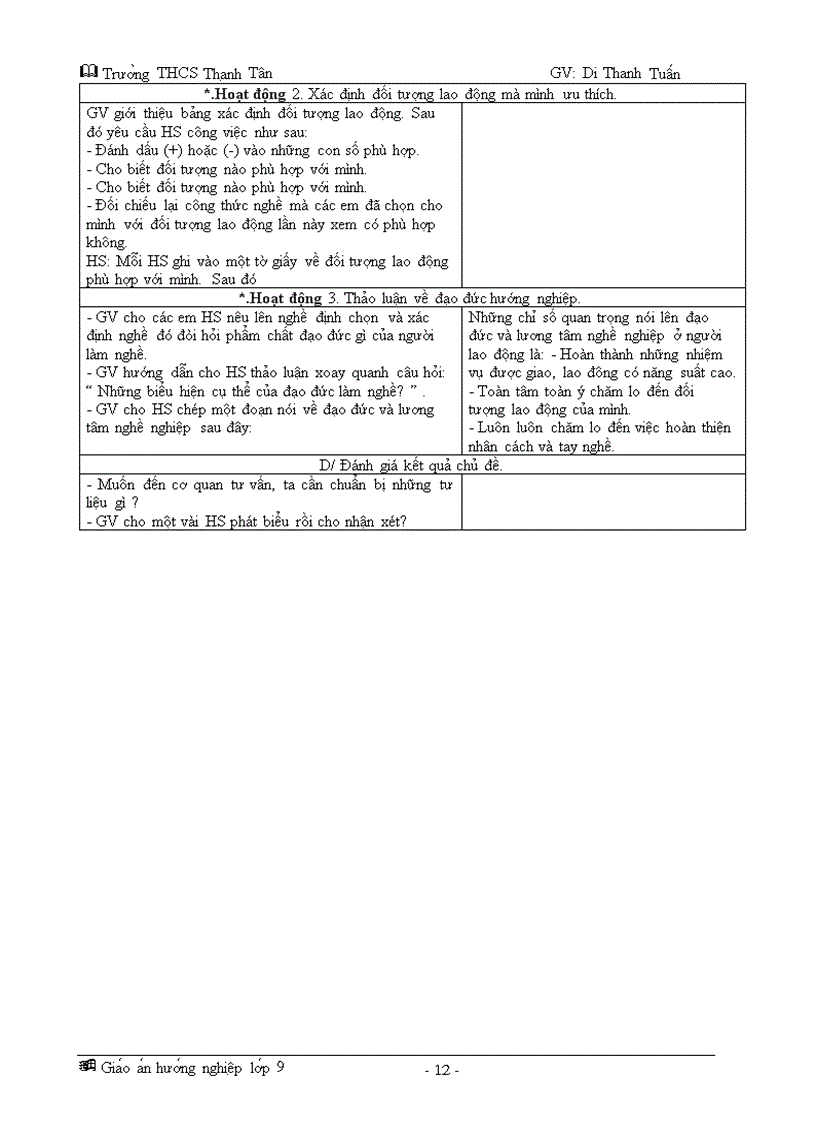 image for page Giao an huong nghiep lop 9 soan day du 100