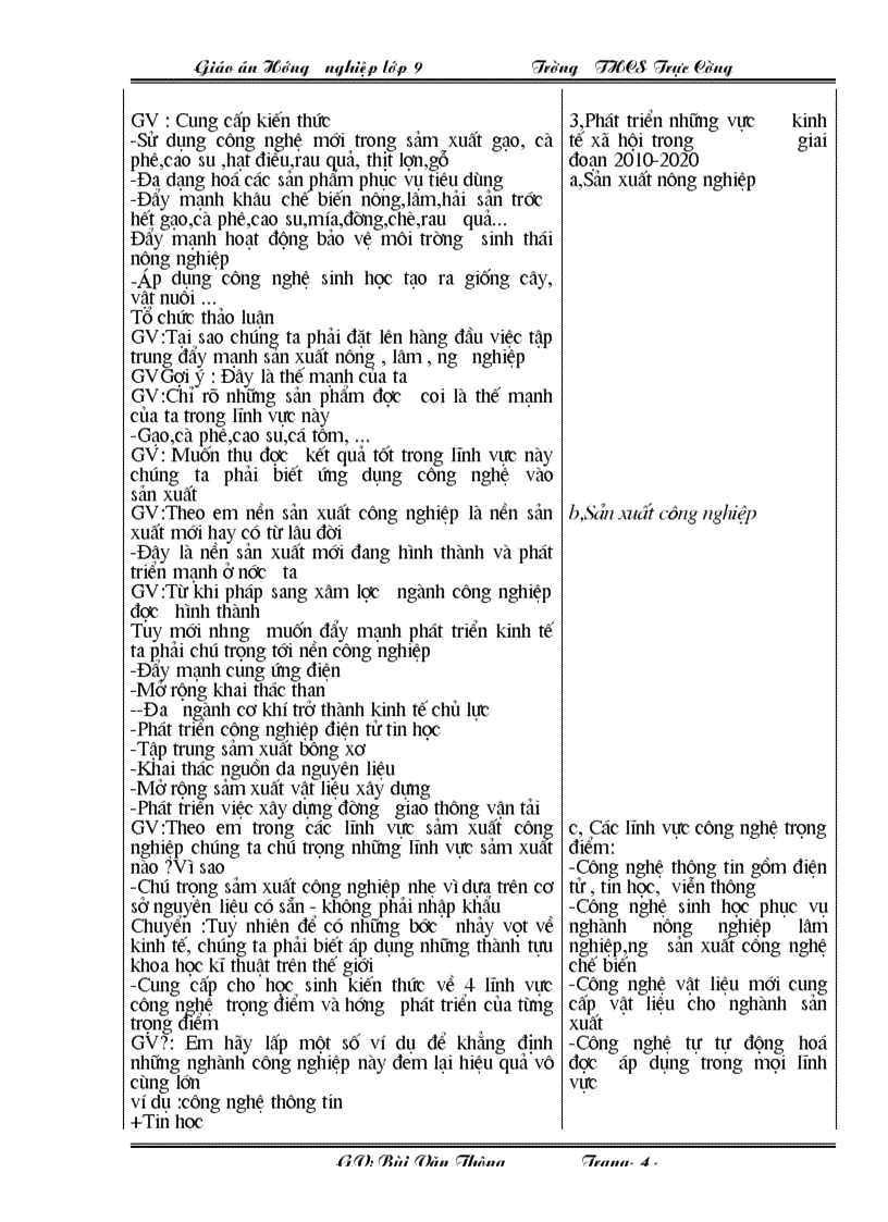 image for page Giáo án hướng nghiệp lớp 9