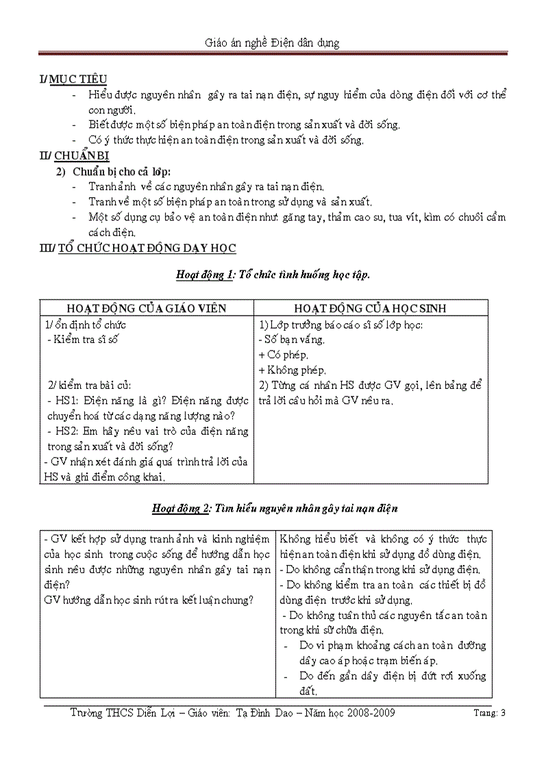 image for page Giáo án nghề Điện dân dung 2 cột