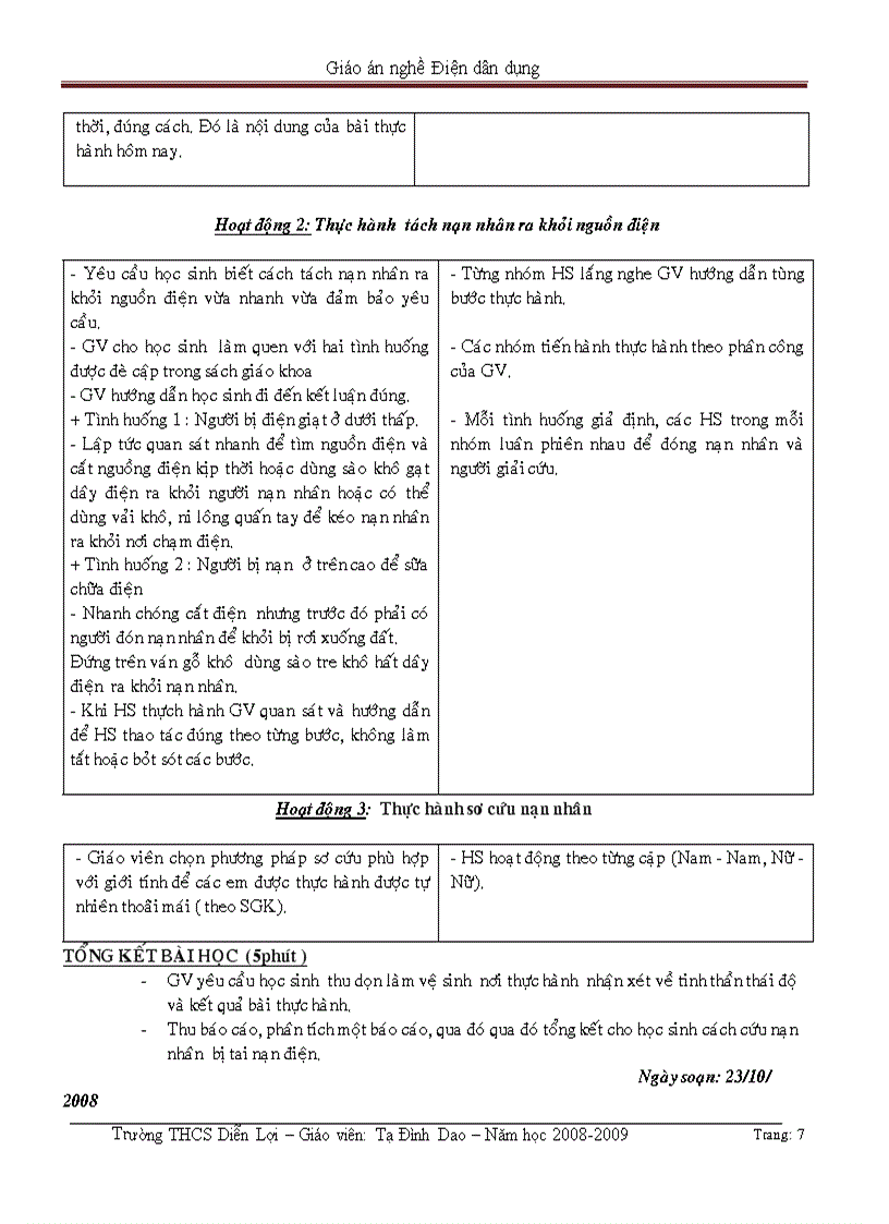 image for page Giáo án nghề Điện dân dung 2 cột